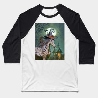 Appaloosa Spooky Halloween Witch Horse Baseball T-Shirt